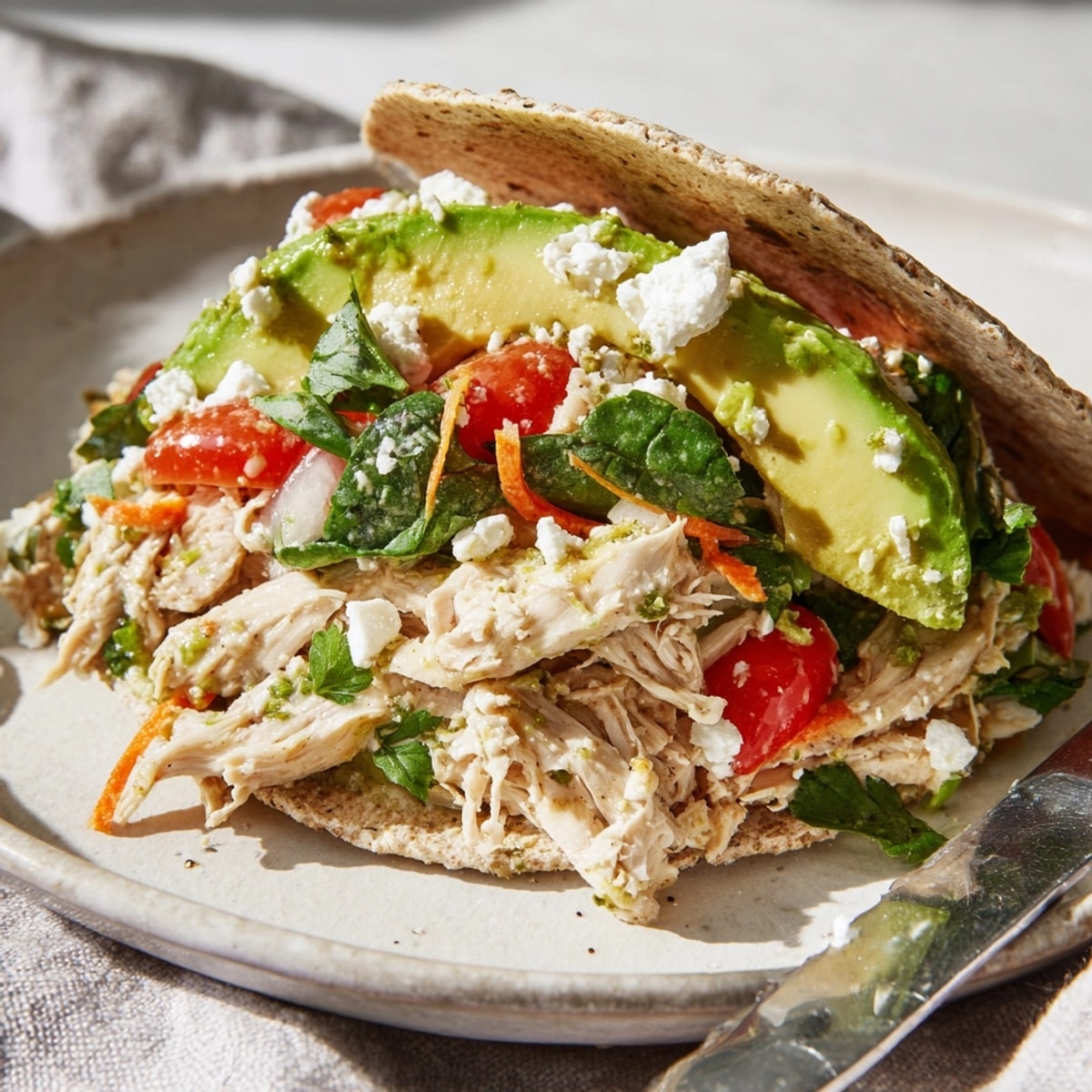 Quick and easy Chicken Avocado Wrap recipe, highlighting juicy chicken and ripe avocado.