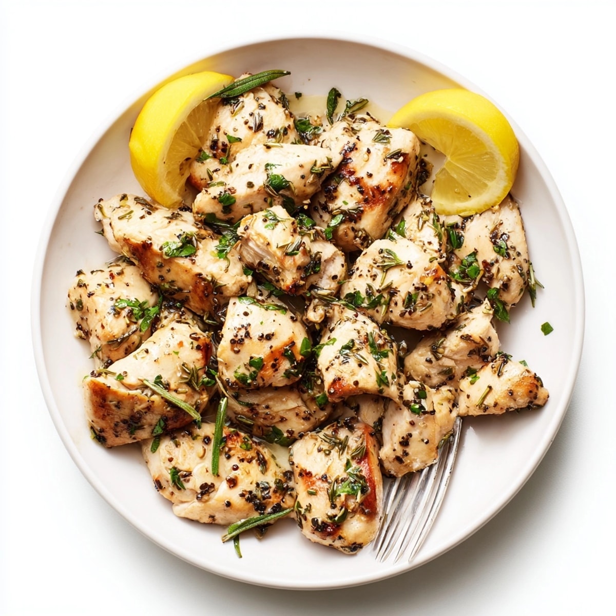 Aromatic Lemon Herb Chicken, baked until tender, with a vibrant lemon parsley garnish for a fresh meal.