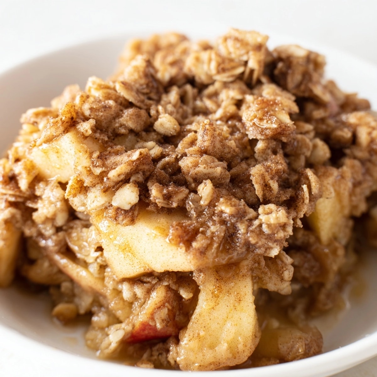 Fresh-baked Cinnamon Apple Crisp: imagine warm spiced apples and a buttery, crumbly topping.
