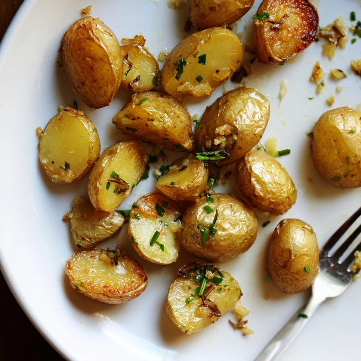 A delectable side, these herbed Garlic Roasted Potatoes are ready to complement your hearty meal.