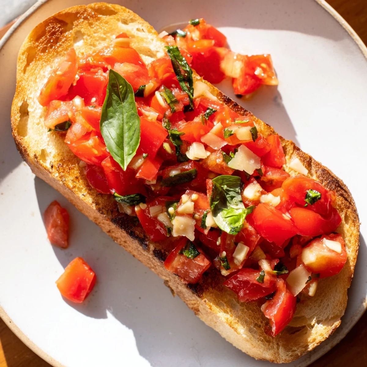 Roasted Garlic Tomato Bruschetta
