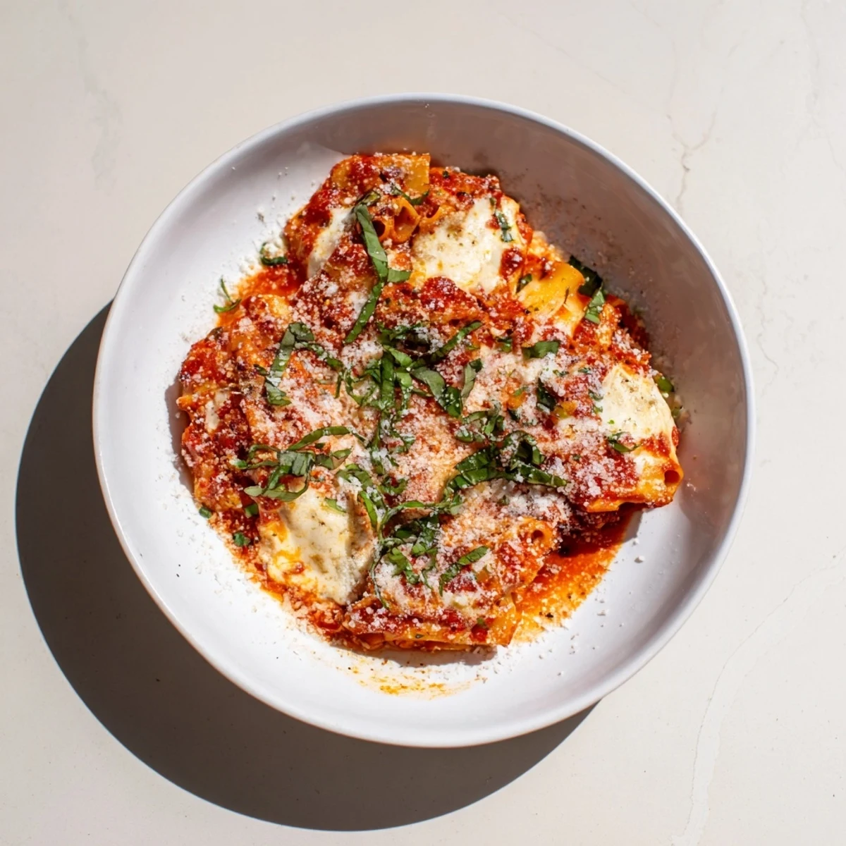 Baked Ziti with bubbling mozzarella and marinara, a comforting Italian-American family favorite.