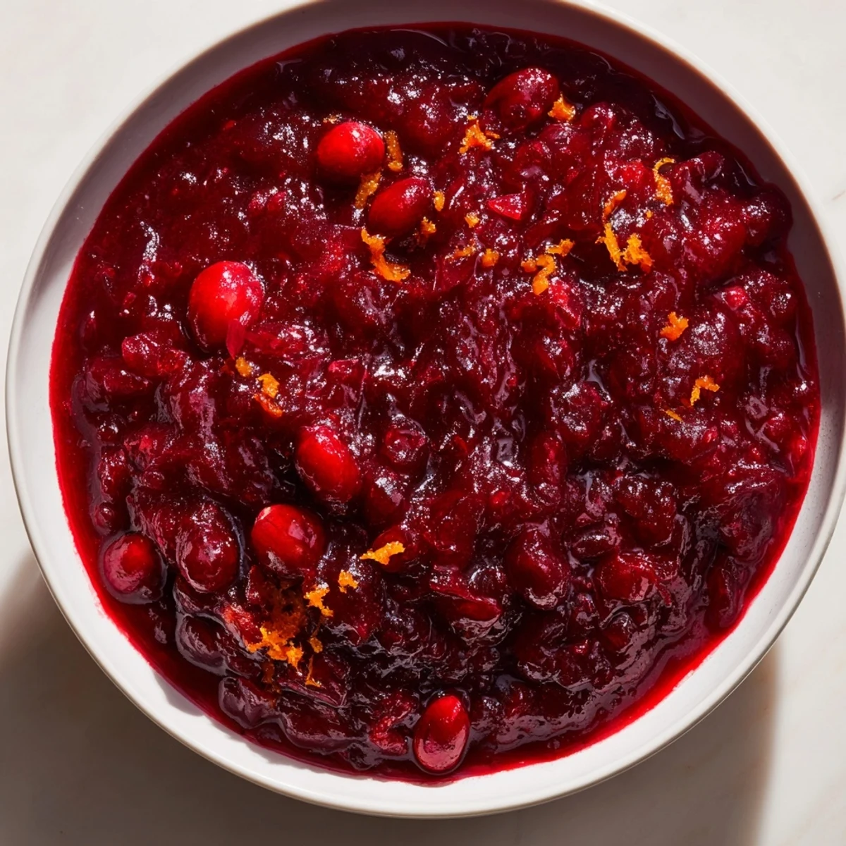 Fresh cranberries burst in this inviting cranberry sauce, ideal for any Thanksgiving or Christmas table.