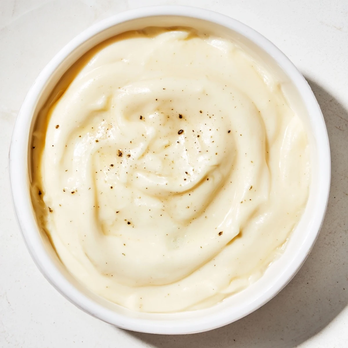 Golden, bubbly creamy cheese sauce, showing melting cheese and ready to serve immediately.