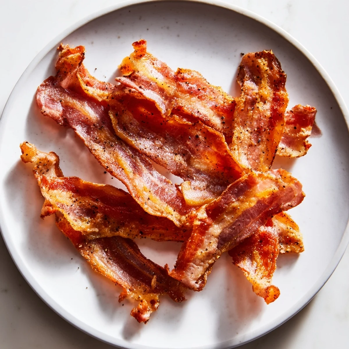 Golden and crispy, freshly-baked turkey bacon, perfect alongside eggs and fruit for breakfast.