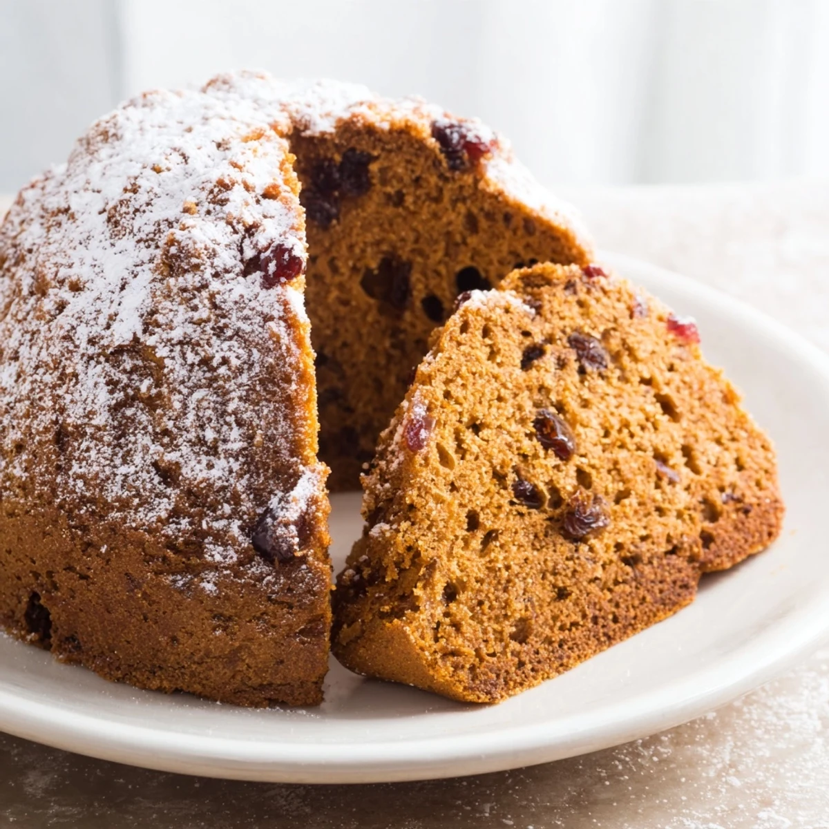 Golden-brown Spiced Cake, full of cinnamon and nutmeg, ready for sharing and enjoyment.