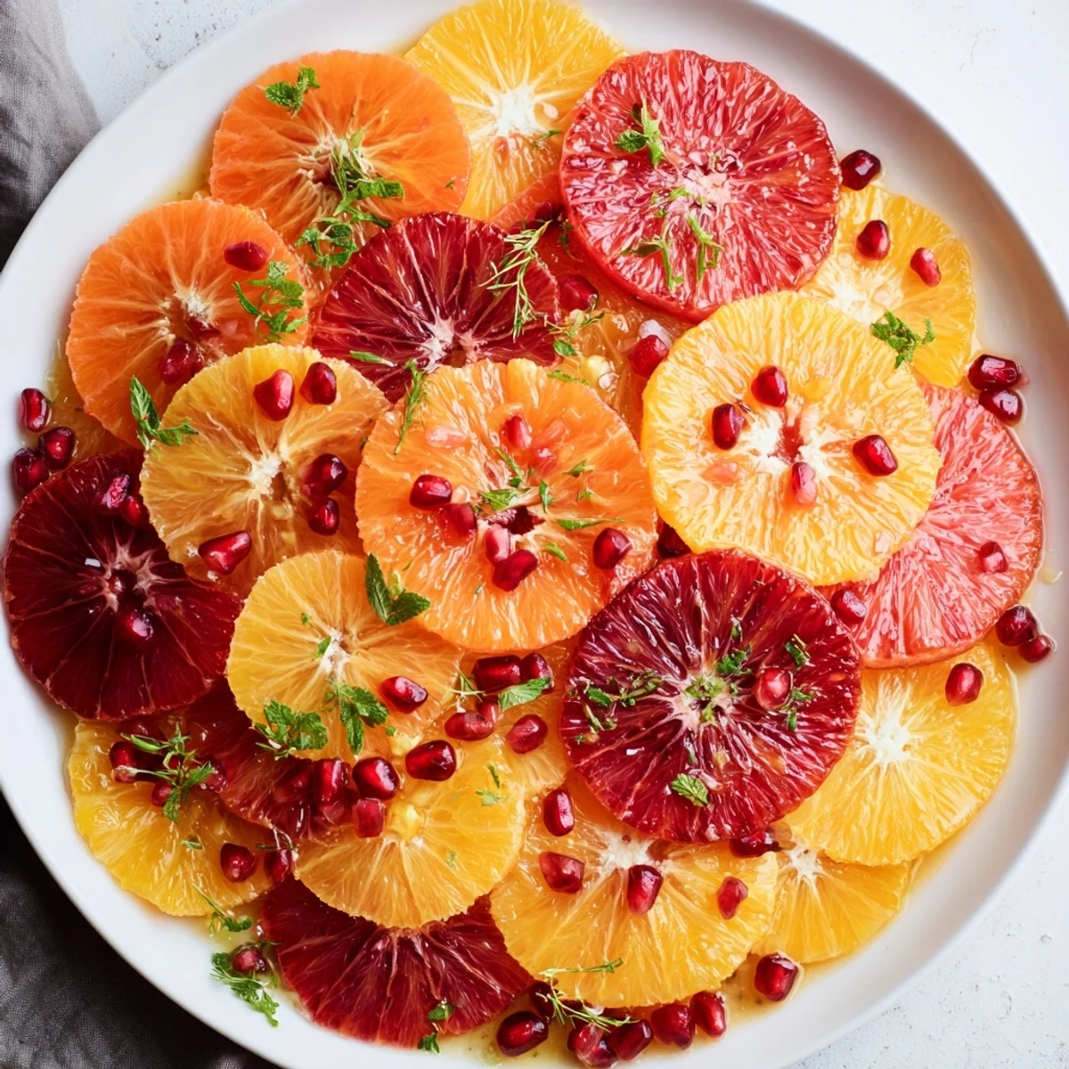 Freshly prepared Winter Citrus Fruit Salad, a sweet and tangy winter fruit salad for sharing.