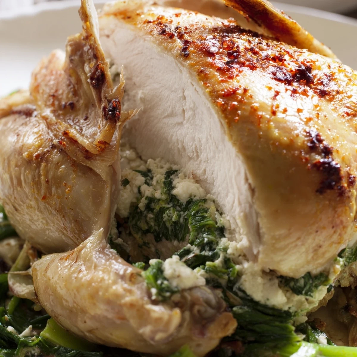 Spinach feta stuffed chicken
