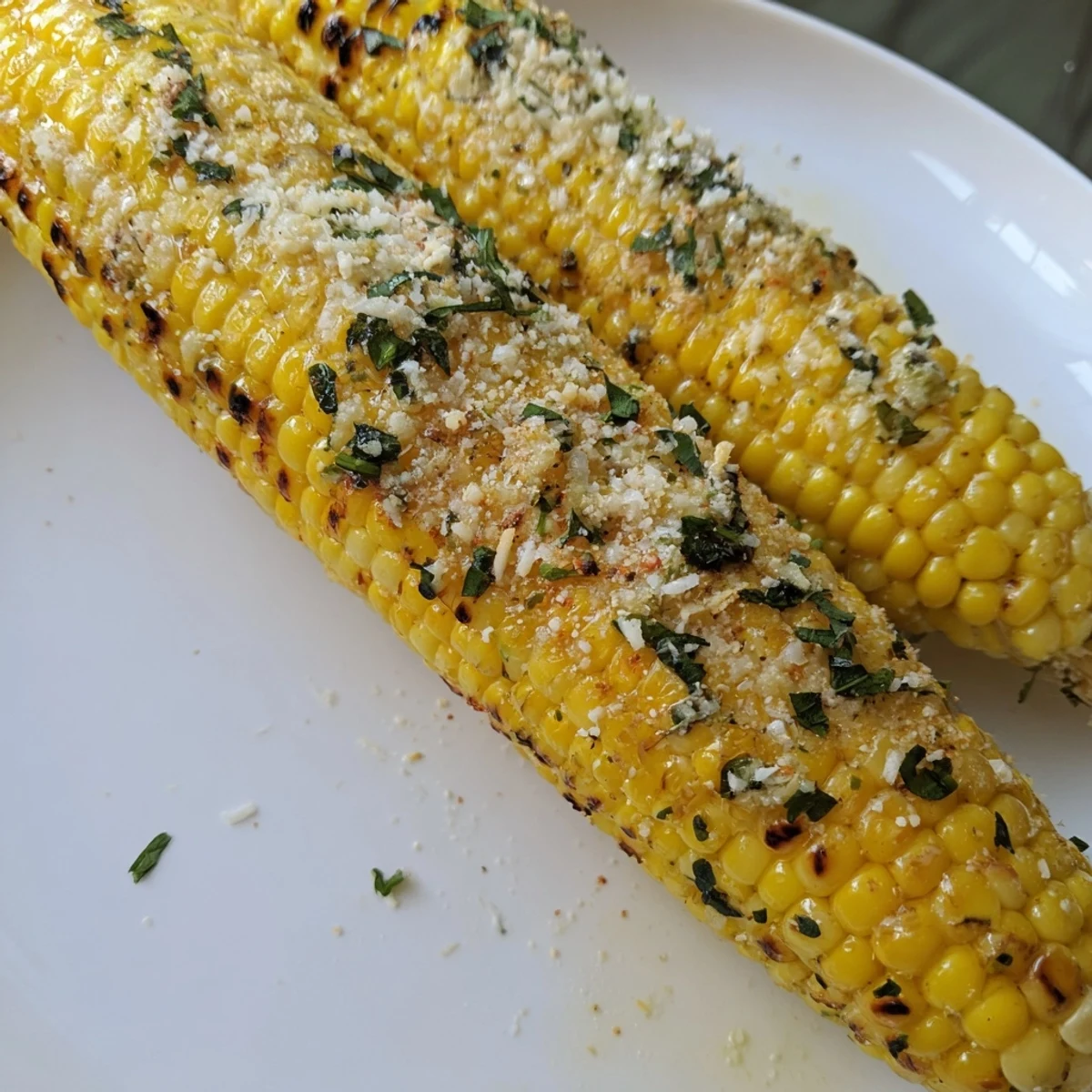 Enjoy the savory aroma of Garlic Butter Roasted Corn—perfectly charred and generously buttered for any meal.