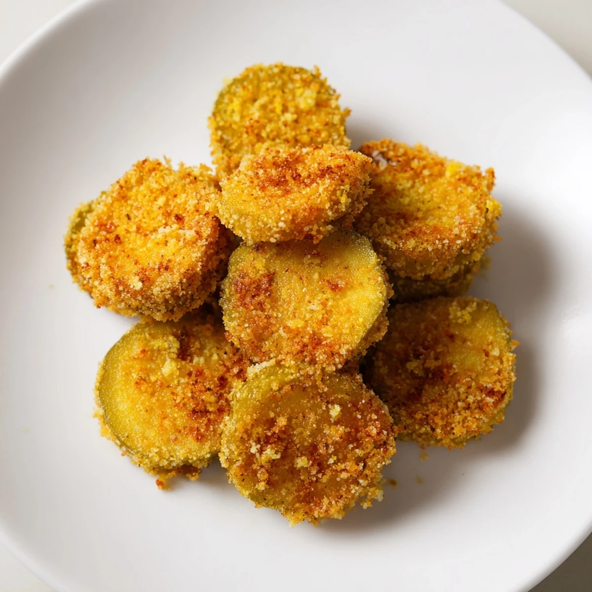 Savory fried pickles, perfectly battered and cooked, are a Southern appetizer served hot and delicious.