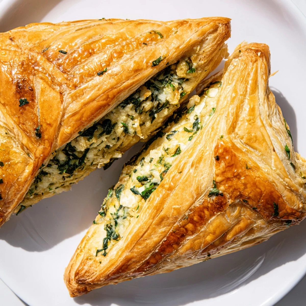 A close-up shot of a perfectly golden, flaky Savory Pastry, ready to be enjoyed.