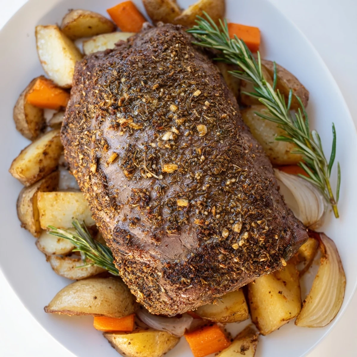 Golden-brown roasted meat, perfectly cooked to juicy perfection, ready for slicing and enjoying.