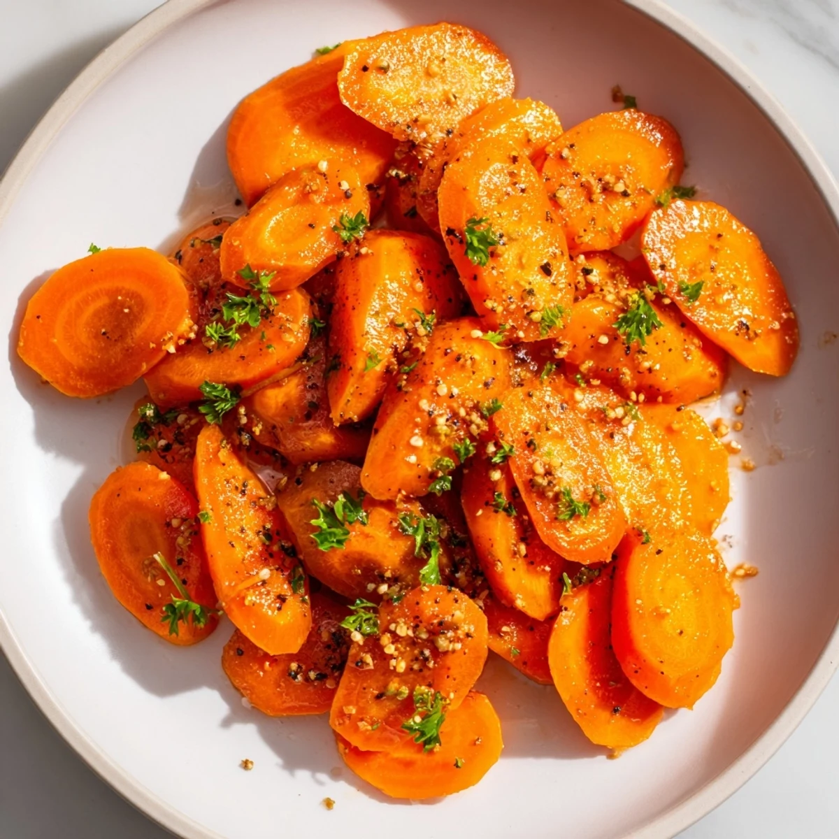 Warm, glazed carrots: a vibrant, glistening side, perfect for your holiday meal.