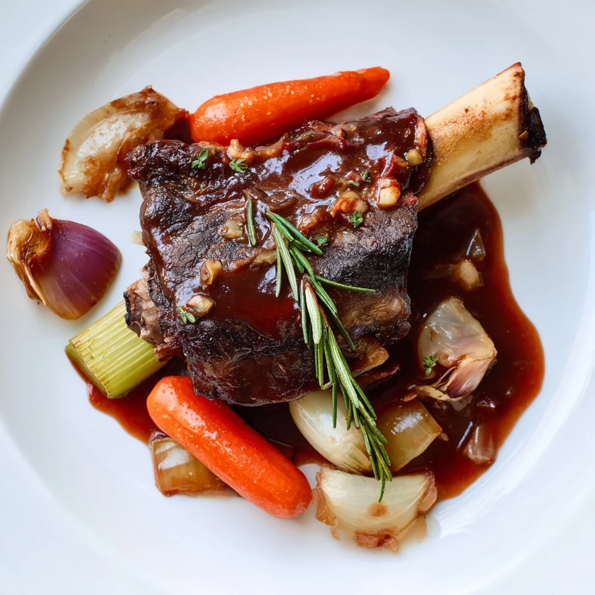 Melt-in-your-mouth Slow Cooked Lamb, perfectly seasoned, resting on a bed of savory vegetables.