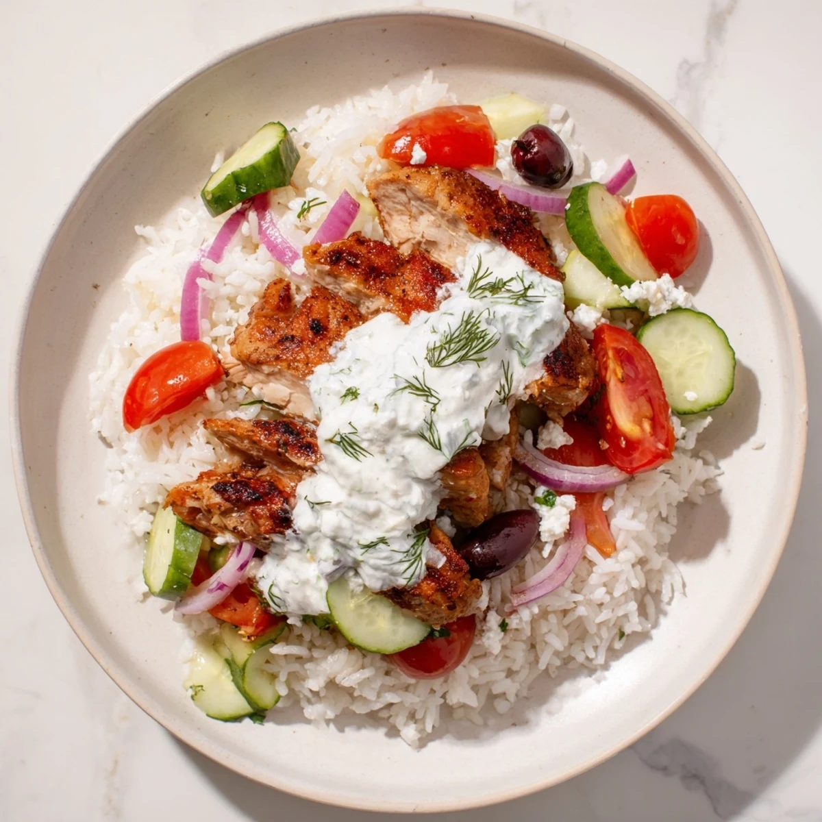 Greek Chicken Gyro Bowls