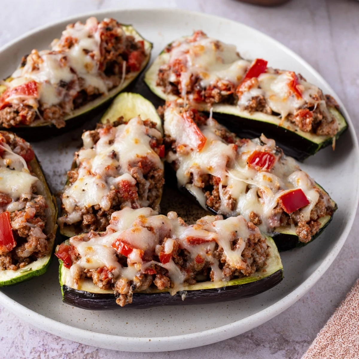 Zucchini Boats Ground Beef