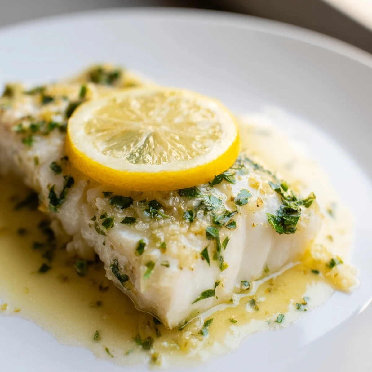 Baked Halibut Lemon Butter
