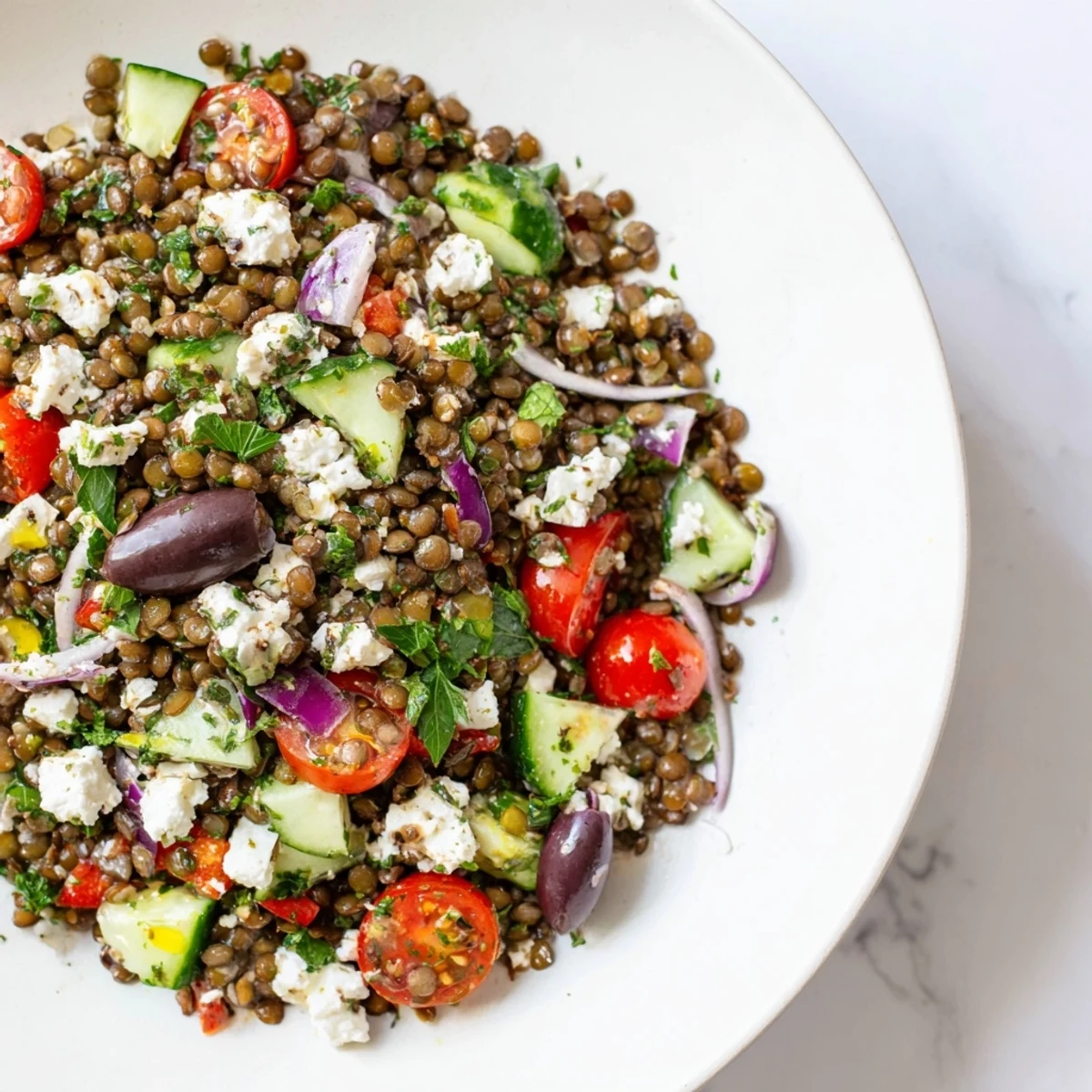 Mediterranean Lentil Salad Feta