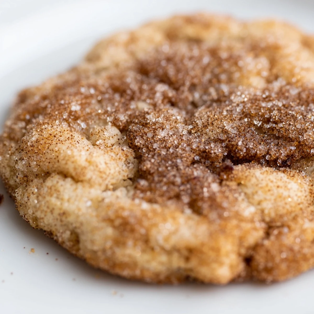 Homemade Chewy Cinnamon Sugar Cookies with cracked edges and soft centers on a parchment-lined baking sheet.