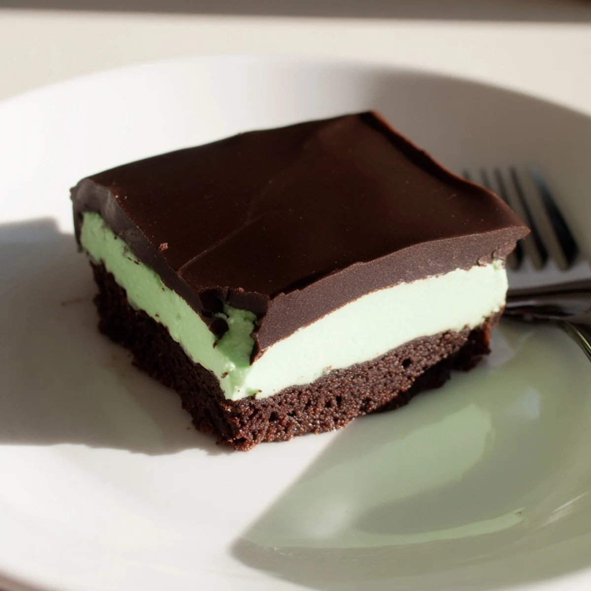 Cool mint cream layers and silky chocolate ganache top these Shamrock Mint Brownies, ready to slice for St. Patrick's Day parties.