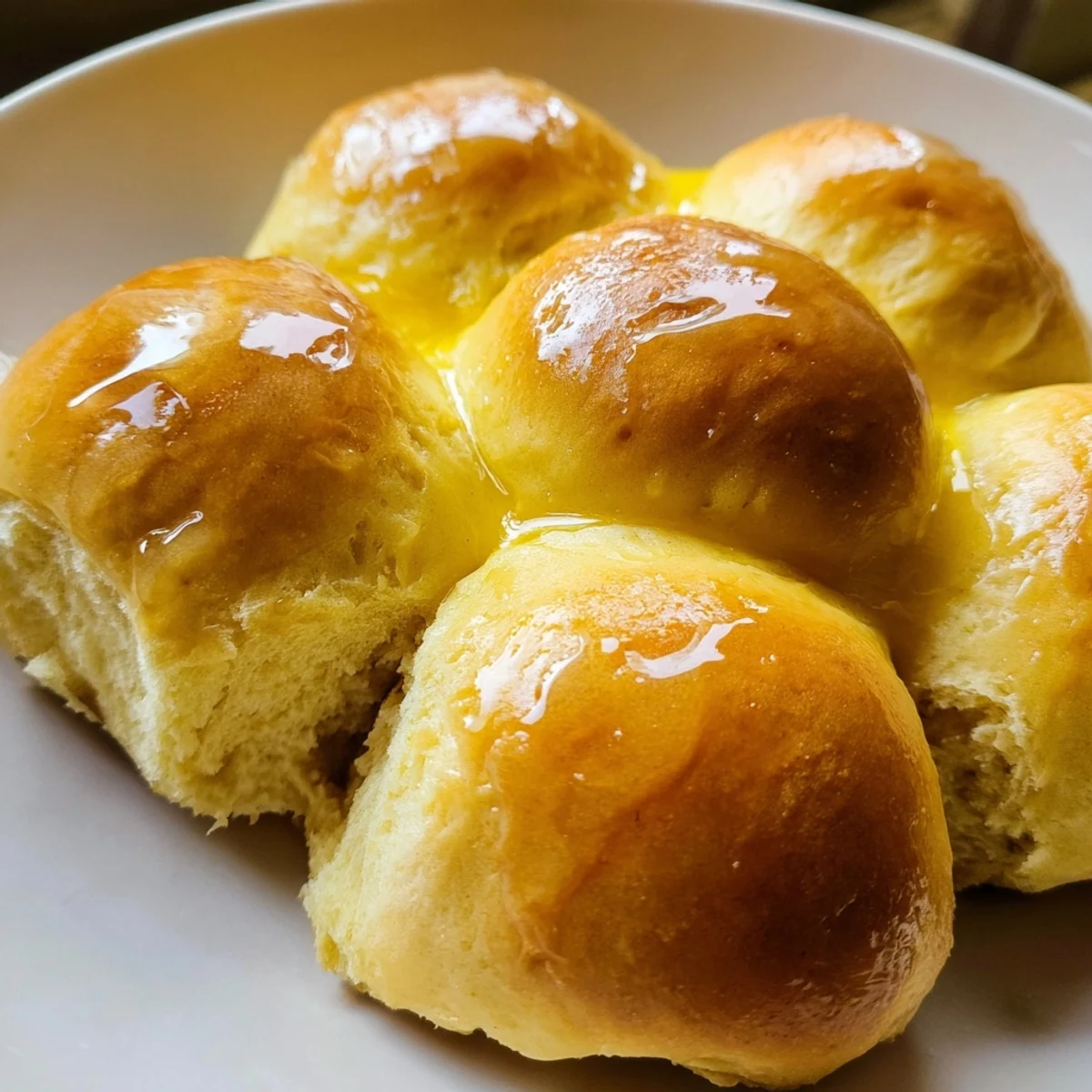 A hand gently breaks open a warm, fluffy Best Vegan Dinner Roll to reveal its soft, tender crumb, steam rising gently.