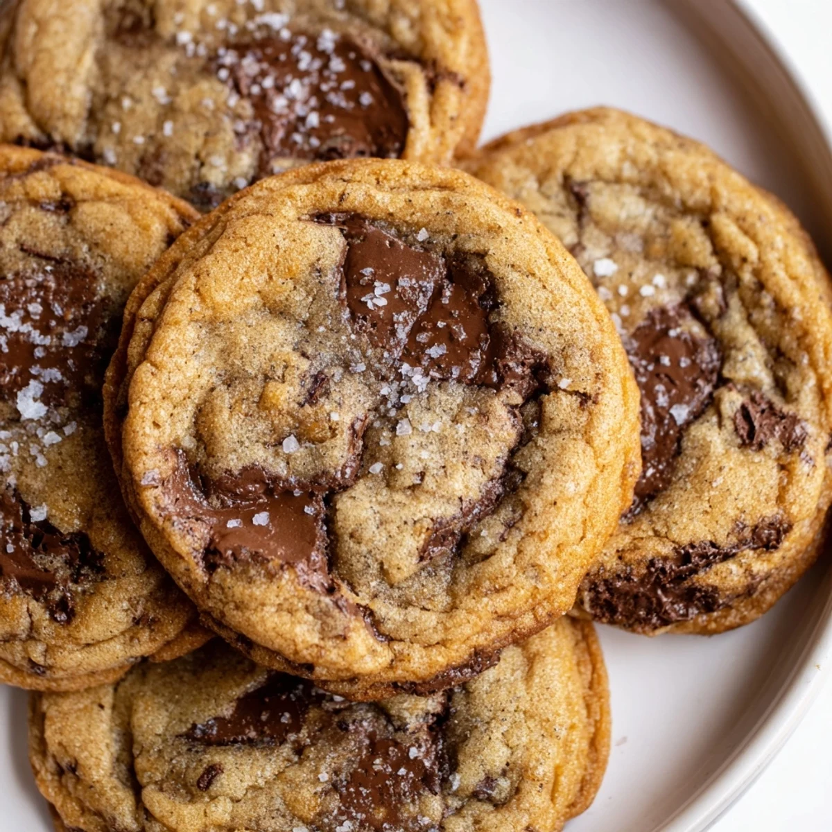 Warm Miso Chocolate Chip Cookies with a chewy texture and rich umami flavor, served on a rustic wooden board.