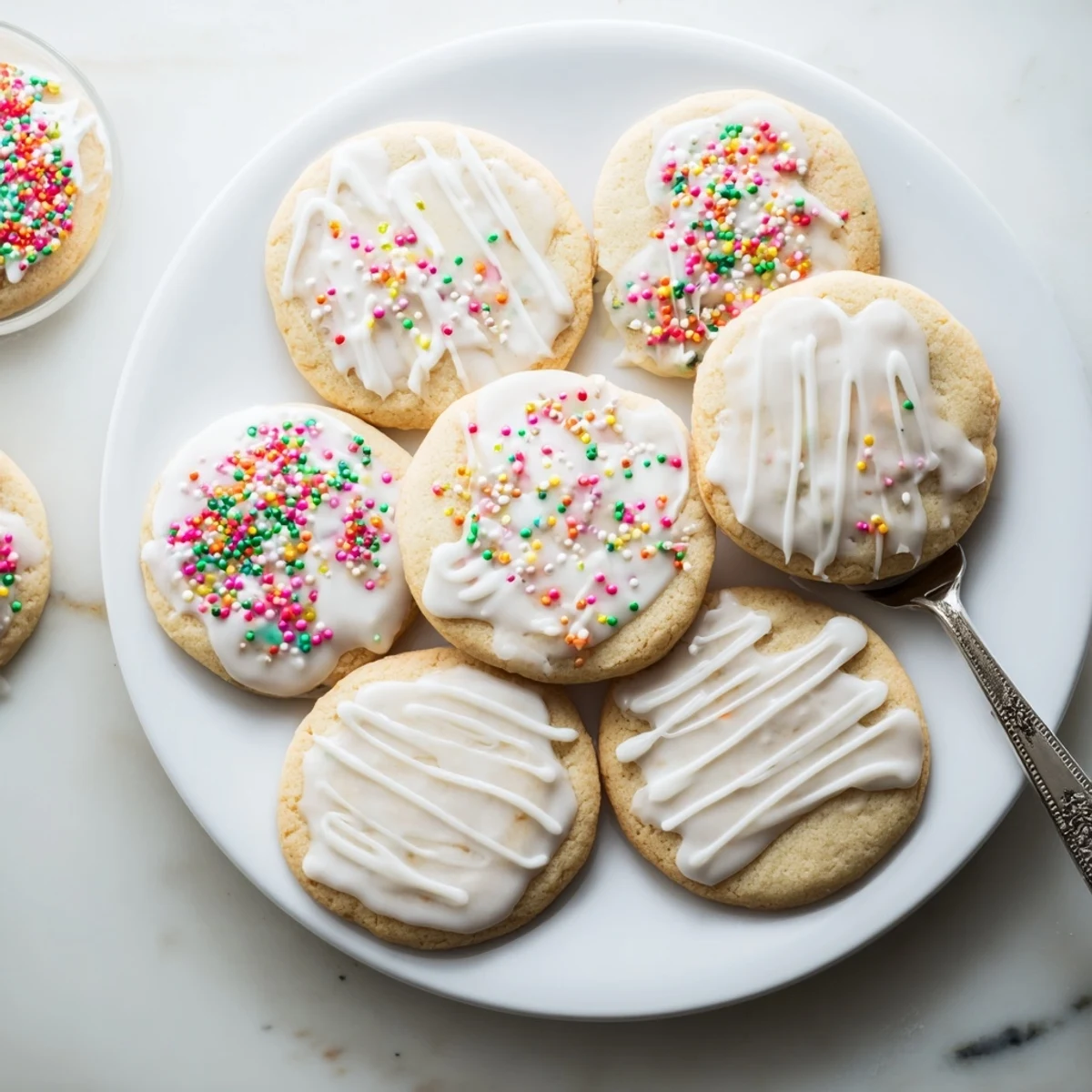 Glossy Sugar Cookie Icing drips smoothly onto decorated sugar cookies, ready for any celebration treat.