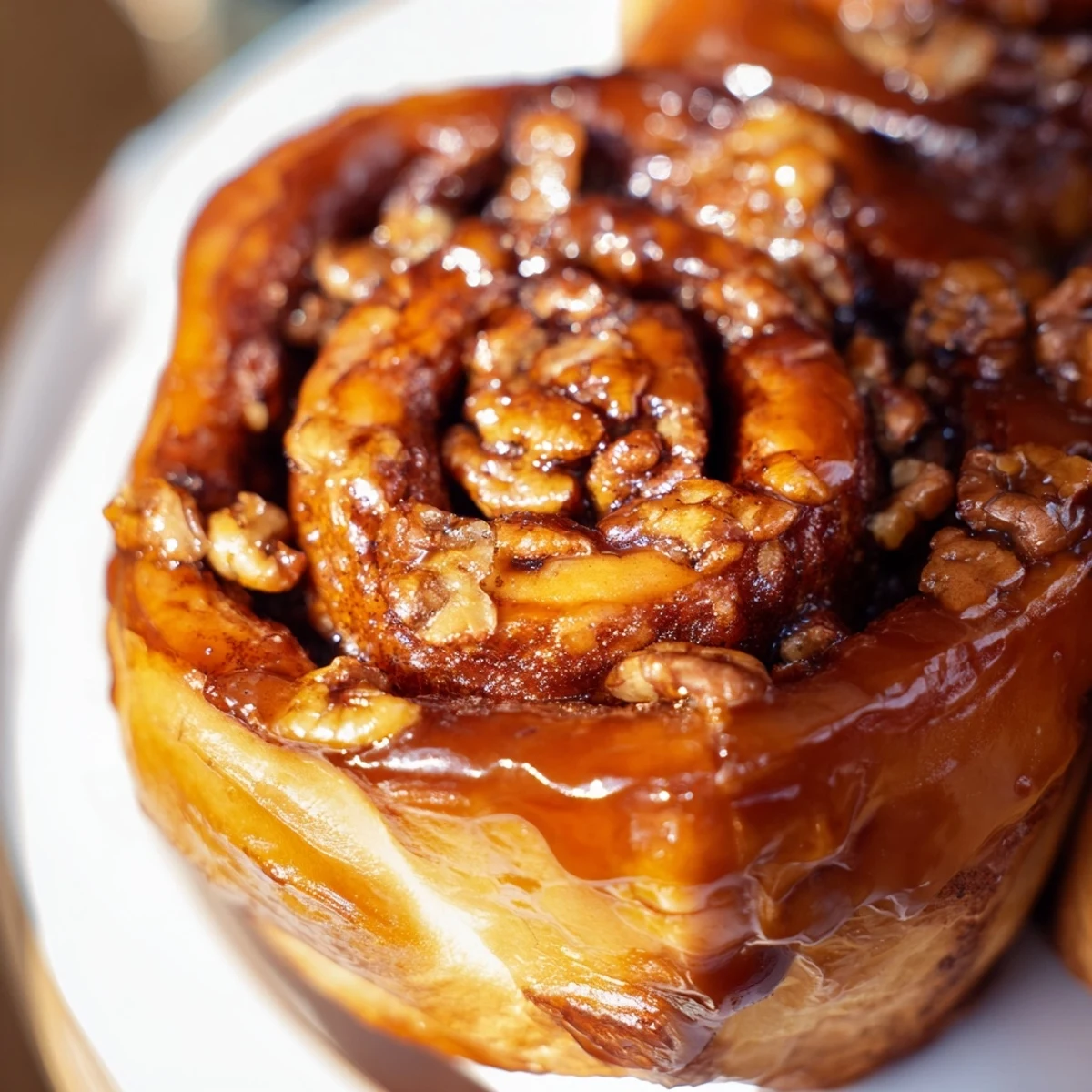 Warm homemade sticky buns topped with buttery brown sugar glaze and fragrant Vietnamese cinnamon spice