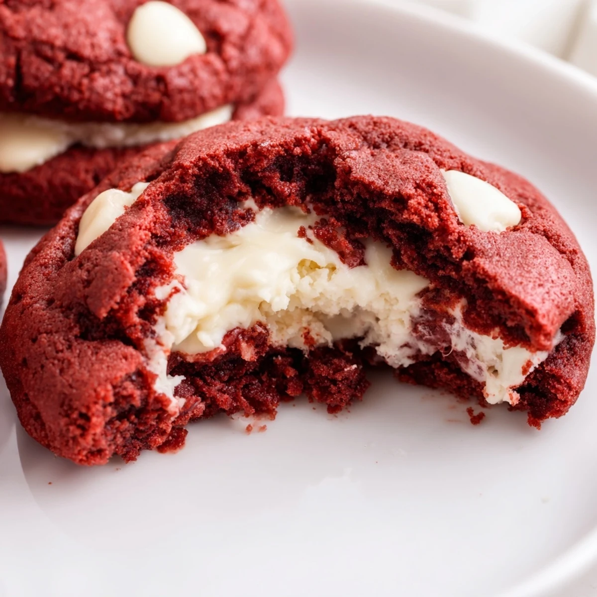 Freshly baked homemade red velvet Oreo cookies stuffed with creamy Oreo cream cheese filling