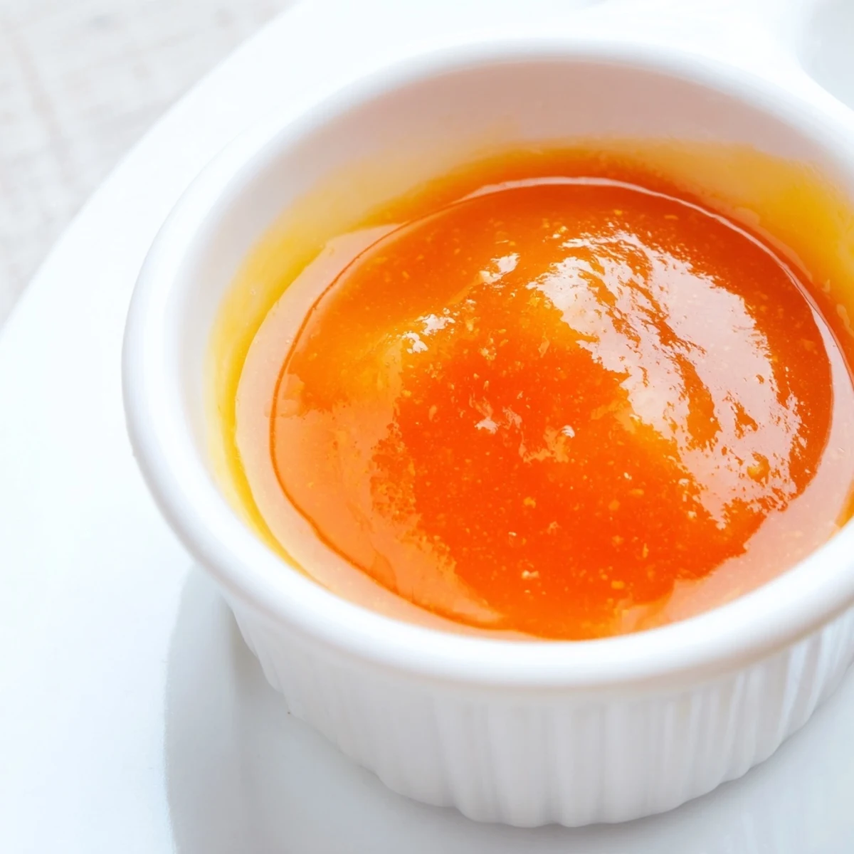 Glossy McDonalds sweet and sour sauce drizzled over crispy golden chicken nuggets