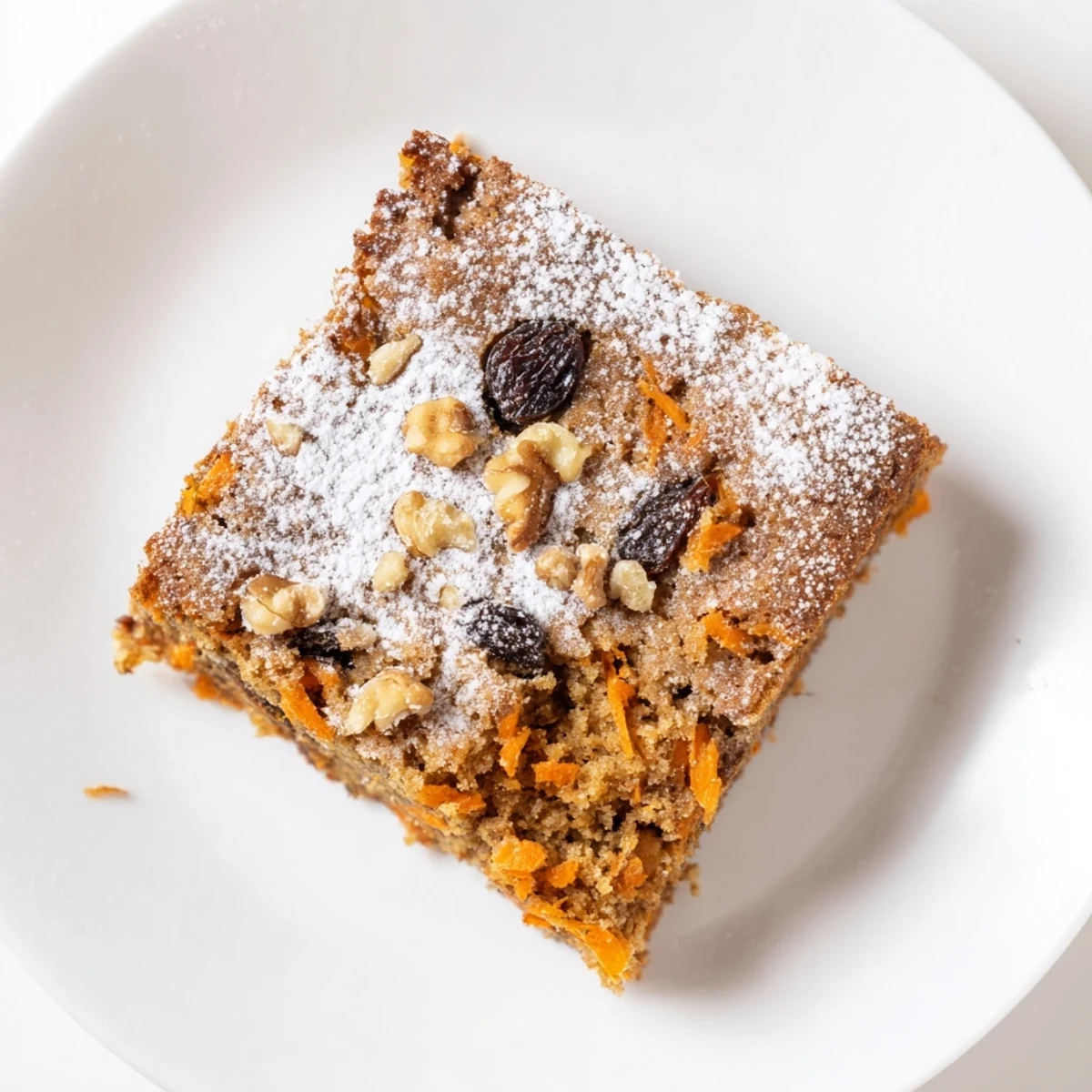 Spiced Greek yogurt carrot cake baking in a round pan with golden edges