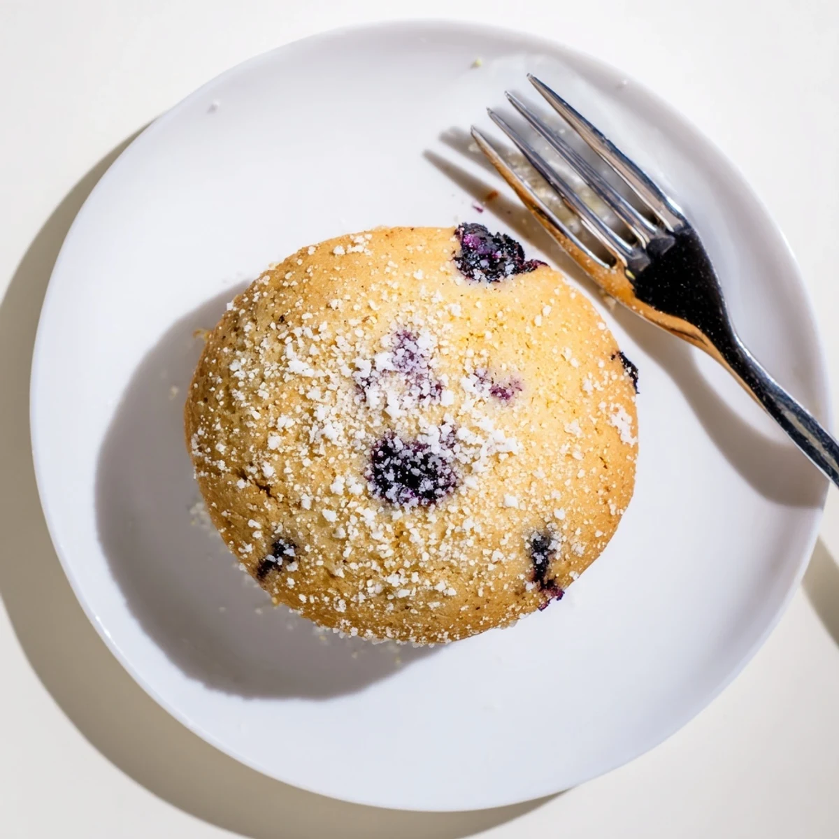Warm homemade blueberry biscuits dusted with coarse sugar ready for breakfast with melted butter