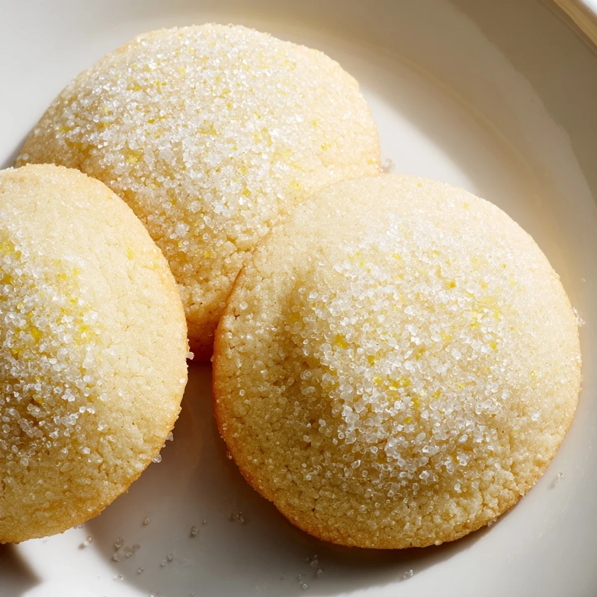 Golden lemon sugar cookies fresh from the oven with lightly crisp edges and soft centers