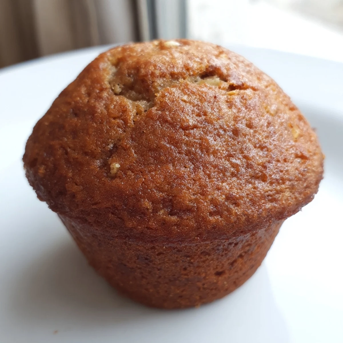 Golden banana muffins with domed tops cooling on a wire rack