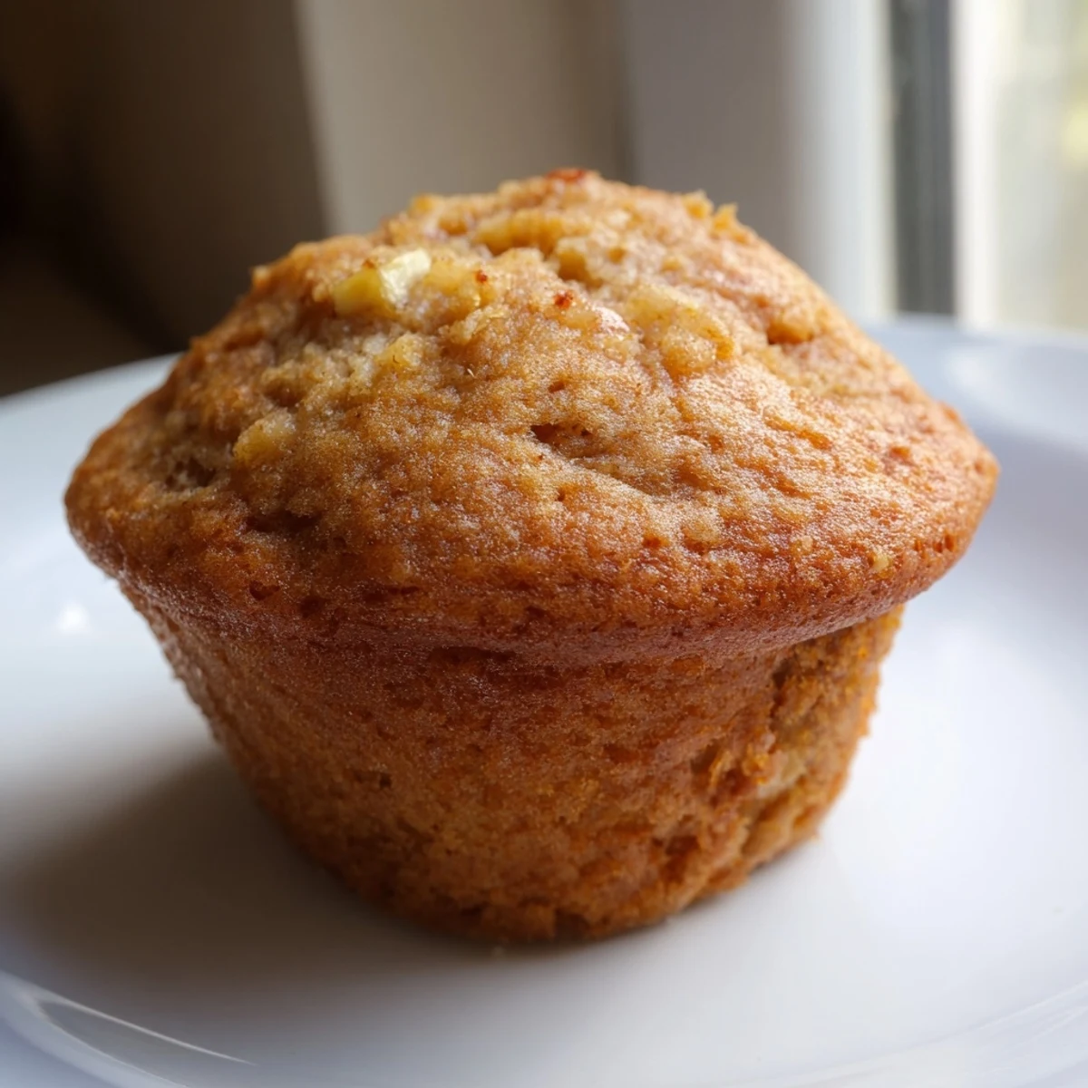 Moist banana muffins split open revealing a tender fluffy interior
