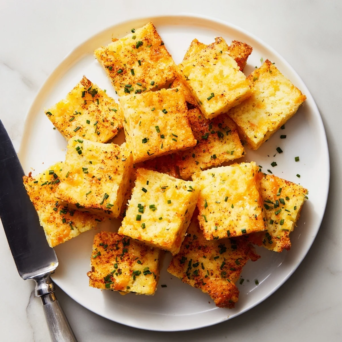 Golden baked cheddar and herb cheese crisps arranged on a parchment-lined baking sheet