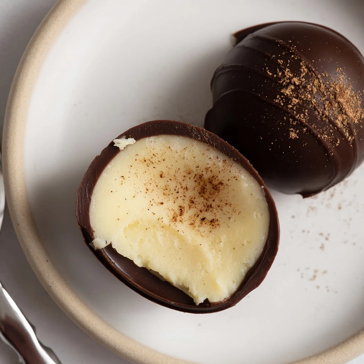 Dark Chocolate Eggnog Truffles