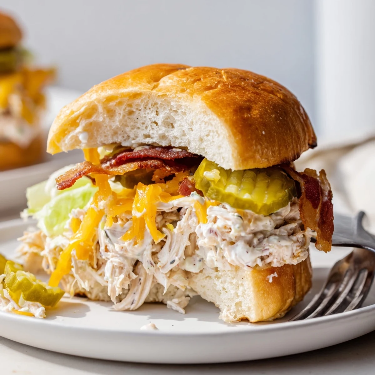Crowd-ready Crack Chicken Sandwiches served warm with iced tea and crunchy lettuce