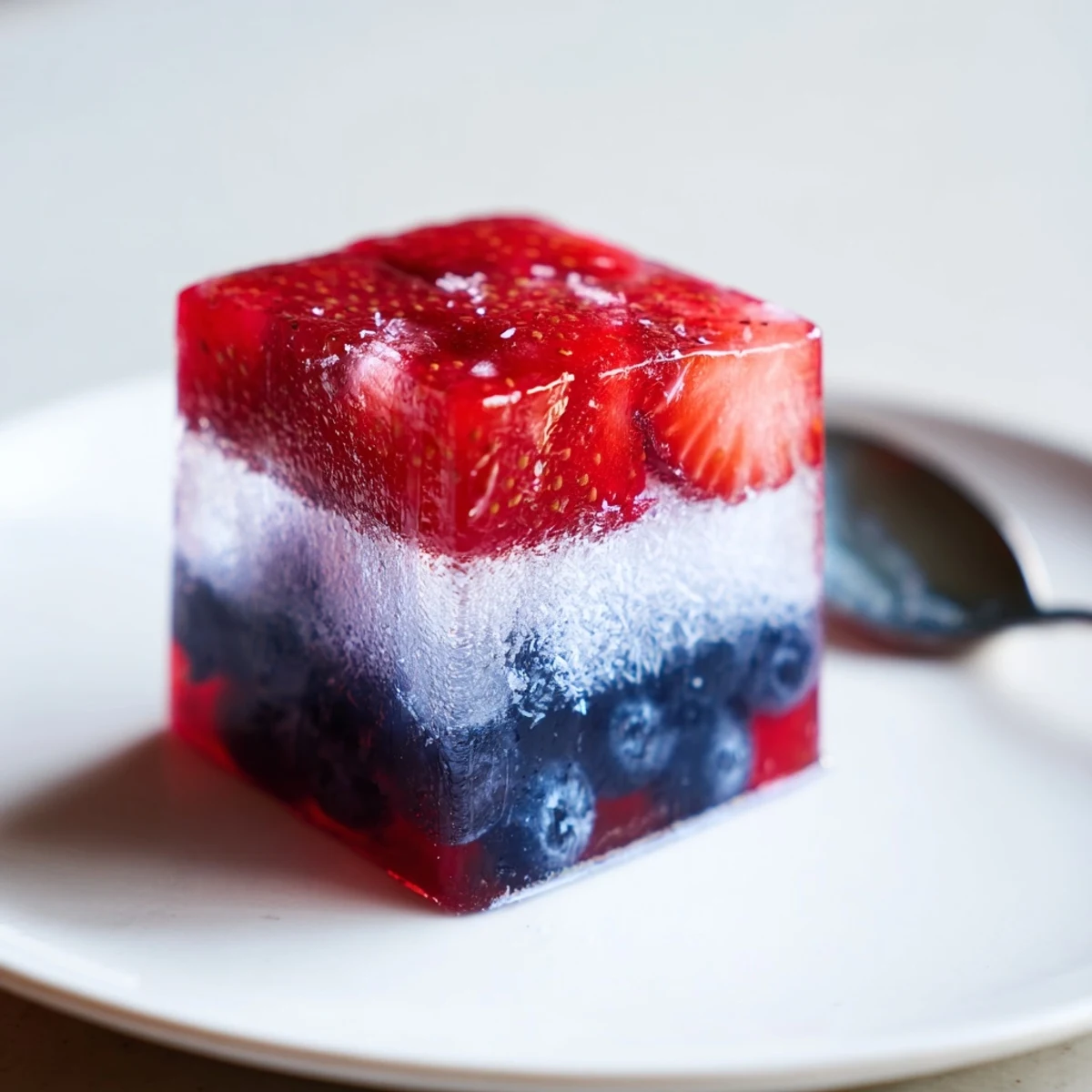 Chilled Red White And Blue Ice Cubes Recipe with crisp coconut white layer