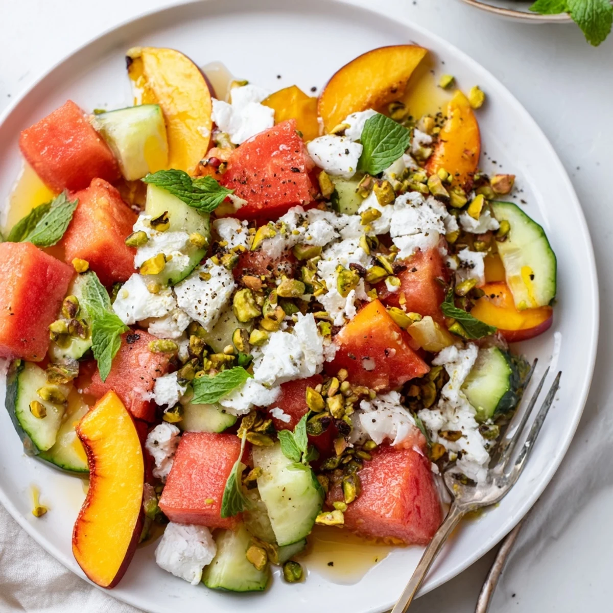 Summer Peach Watermelon Salad