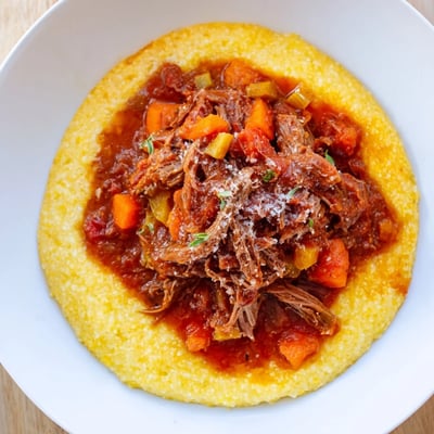 Creamy Polenta with Braised Beef