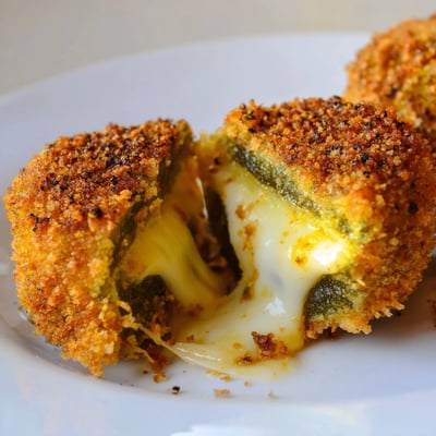Fried cheddar-stuffed pickle cheese bites with a crunchy panko breadcrumb crust