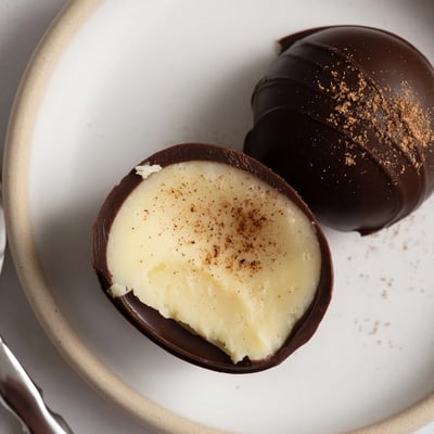 Dark Chocolate Eggnog Truffles