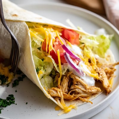 Cheesy Garlic Chicken Wraps