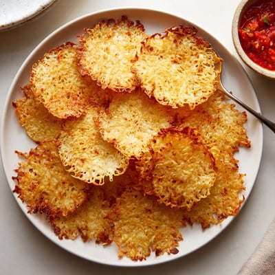 Cottage cheese chips baked until crunchy served alongside fresh guacamole dip